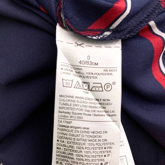 Banana Republic Chevron Striped Navy Dress Size 0 XS - Picture 9 of 9